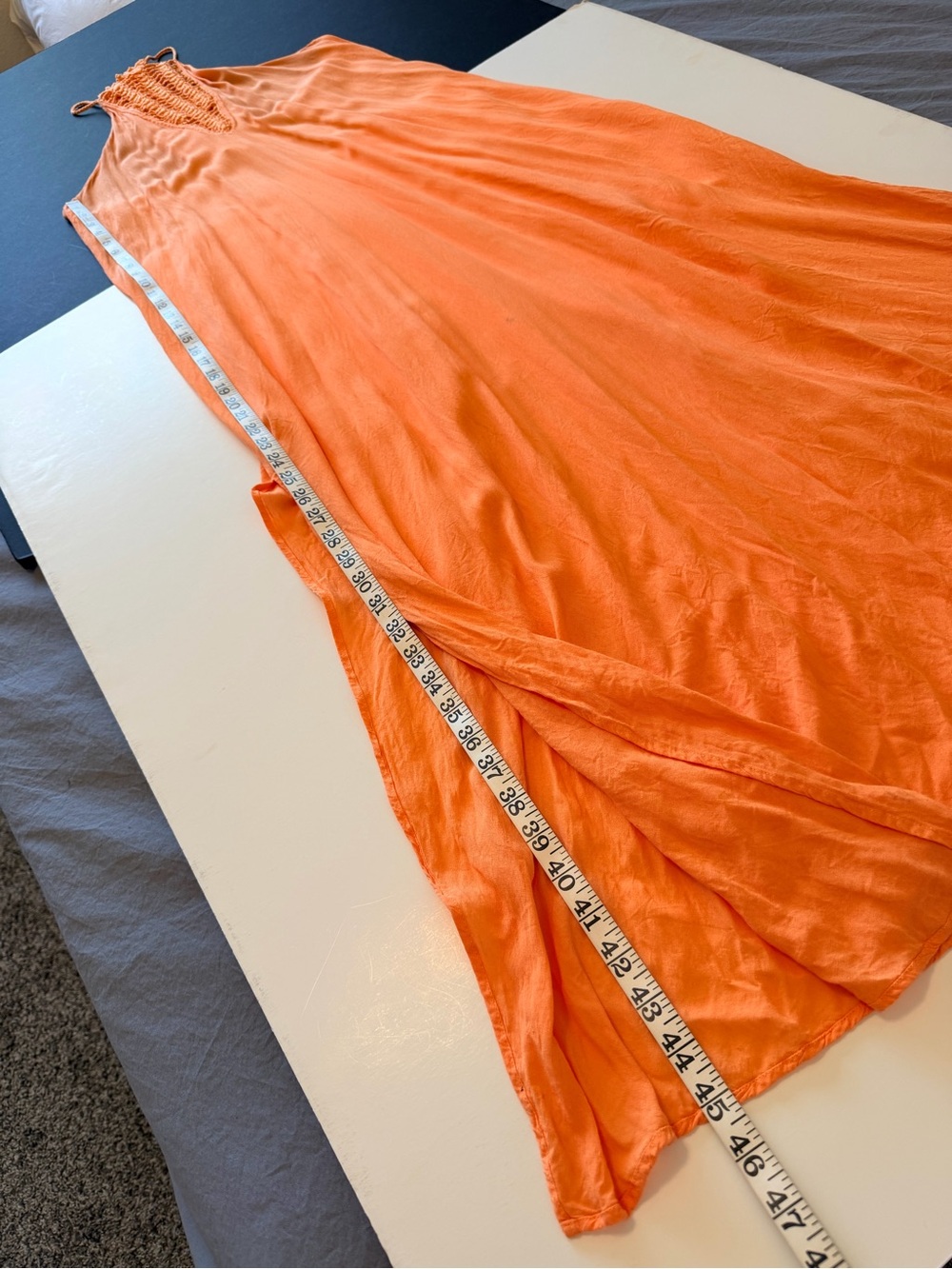 Acacia swimwear floorlength semi-sheer halter dress with crochet detail, size S - Picture 9 of 11